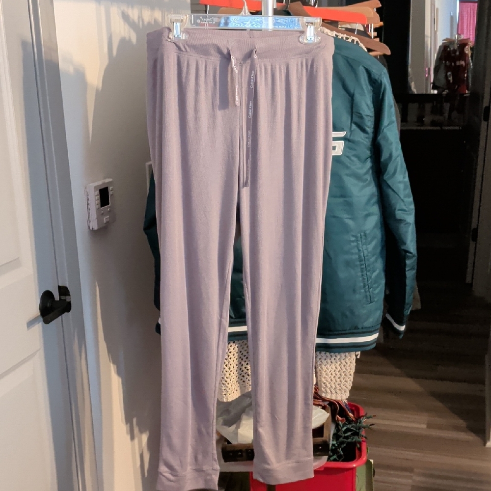Calvin Klein Ribbed Pajama/Lounge Pants, Dusty Violet, Large